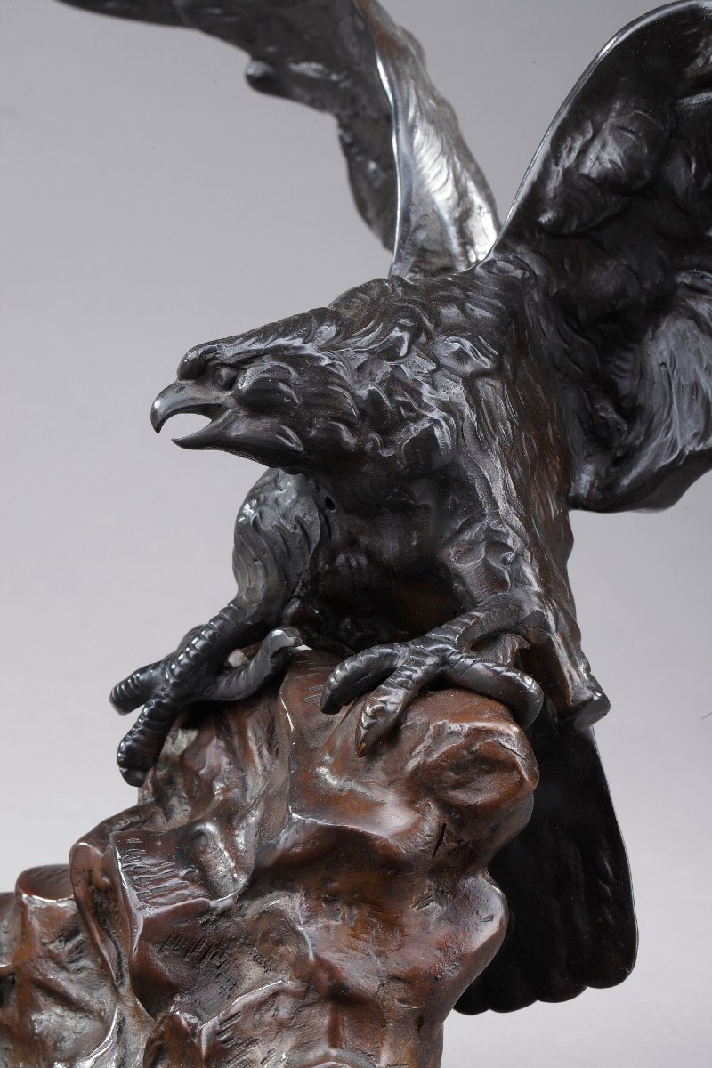 Encrier Art nouveau en bronze d'Albert Marionnet (1852-1912)-photo-1