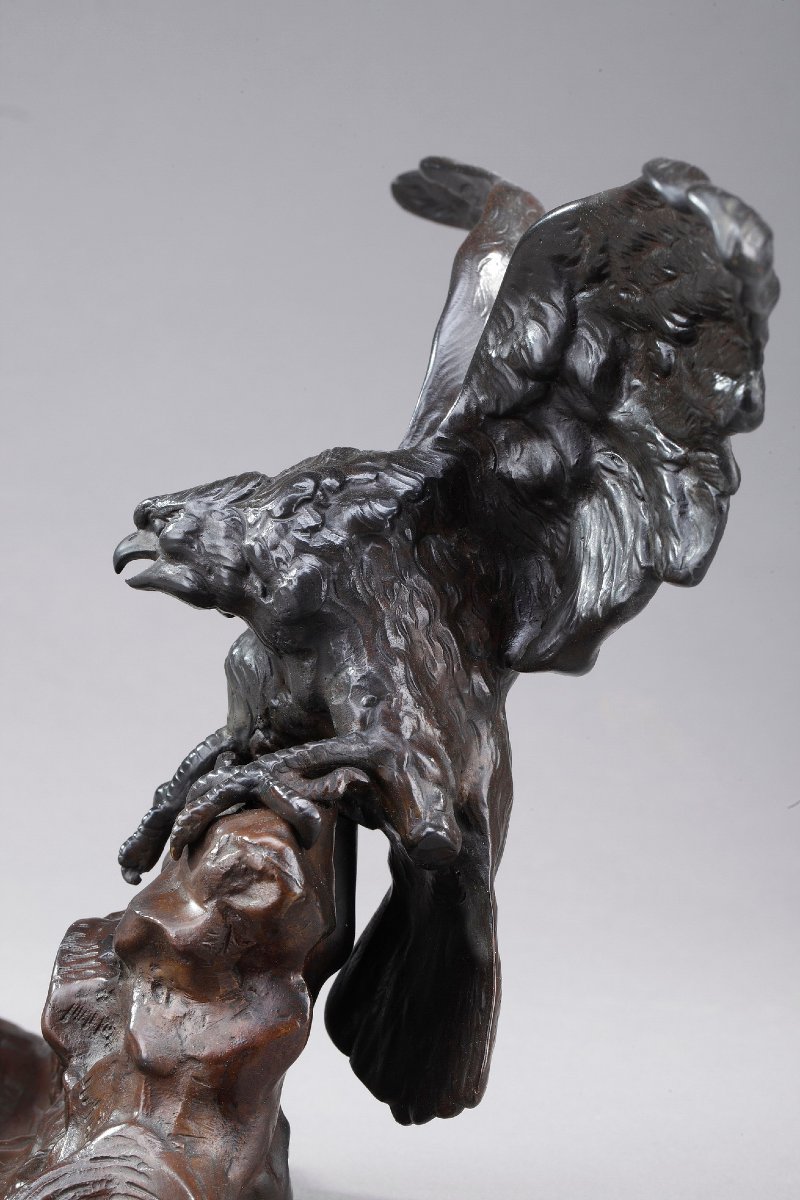 Encrier Art nouveau en bronze d'Albert Marionnet (1852-1912)-photo-3