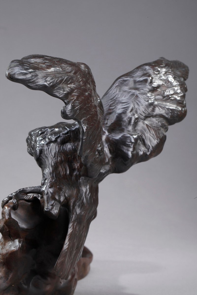 Encrier Art nouveau en bronze d'Albert Marionnet (1852-1912)-photo-4