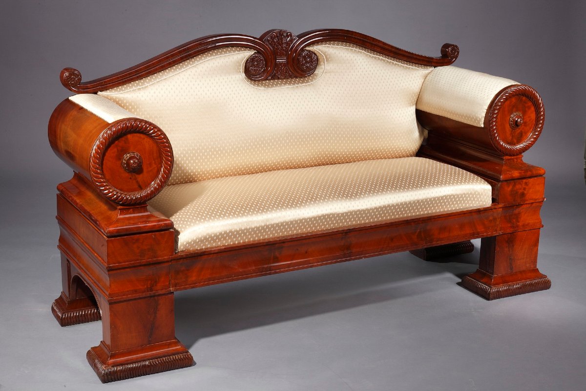 Biedermeier Mahogany Sofa, Austria, 1830-photo-5