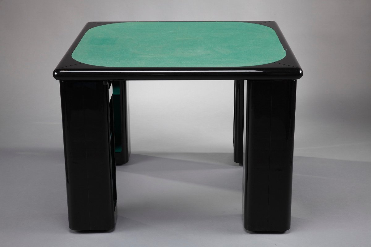 Table de jeu et chaises par Pierluigi Molinari pour Pozzi, Italie, 1970-photo-2