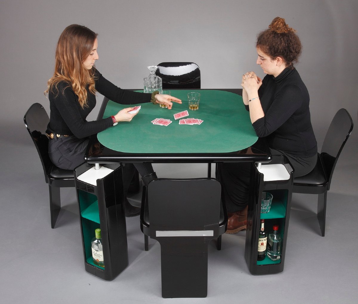 Table de jeu et chaises par Pierluigi Molinari pour Pozzi, Italie, 1970-photo-4