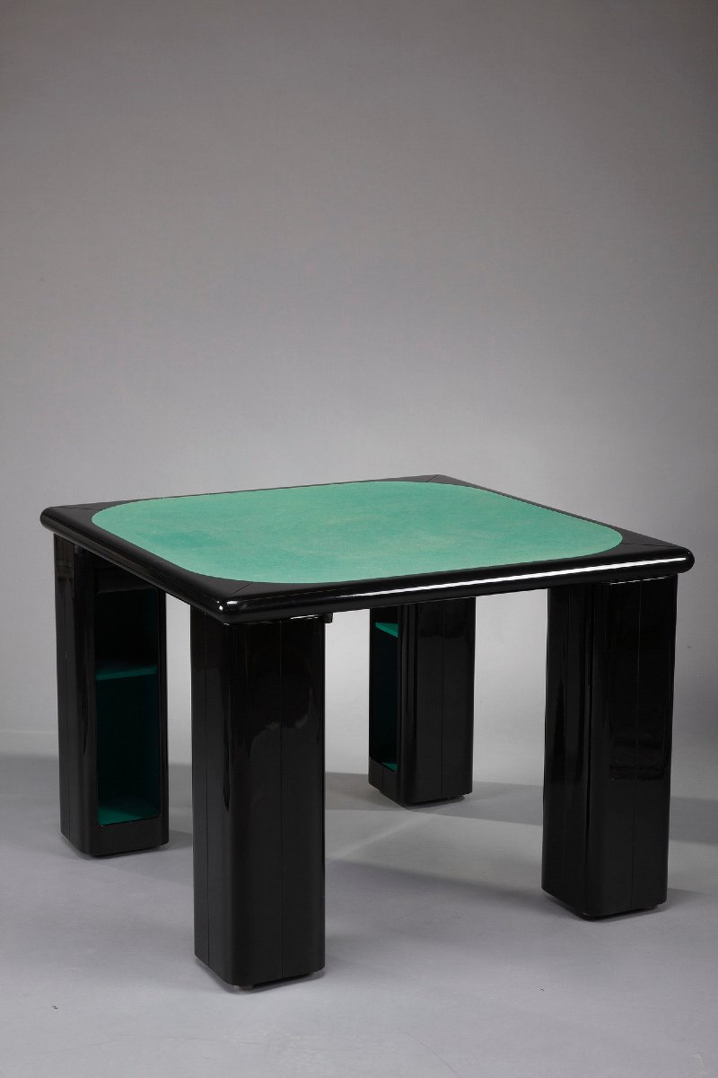 Table de jeu et chaises par Pierluigi Molinari pour Pozzi, Italie, 1970-photo-6