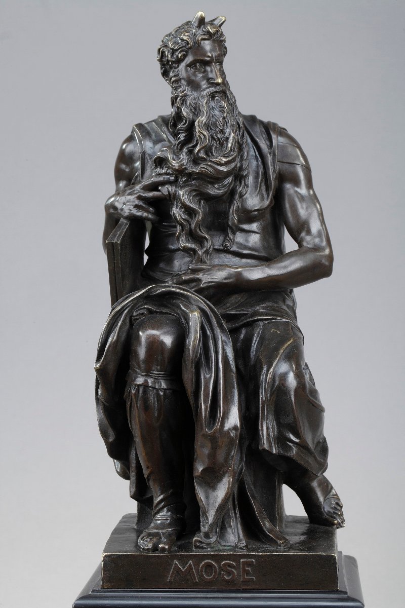 Marble And Bronze Inkwell Depicting Michelangelo's -photo-4