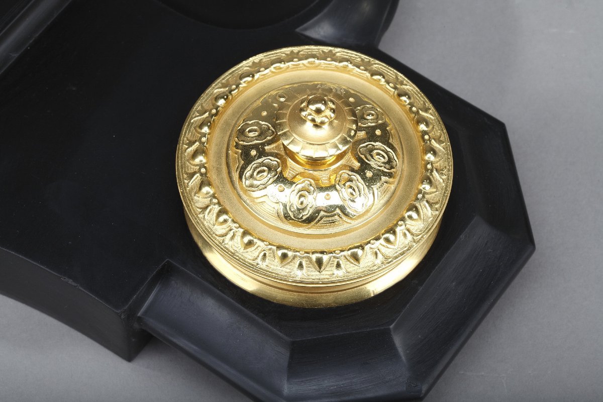 Marble And Bronze Inkwell Depicting Michelangelo's -photo-6