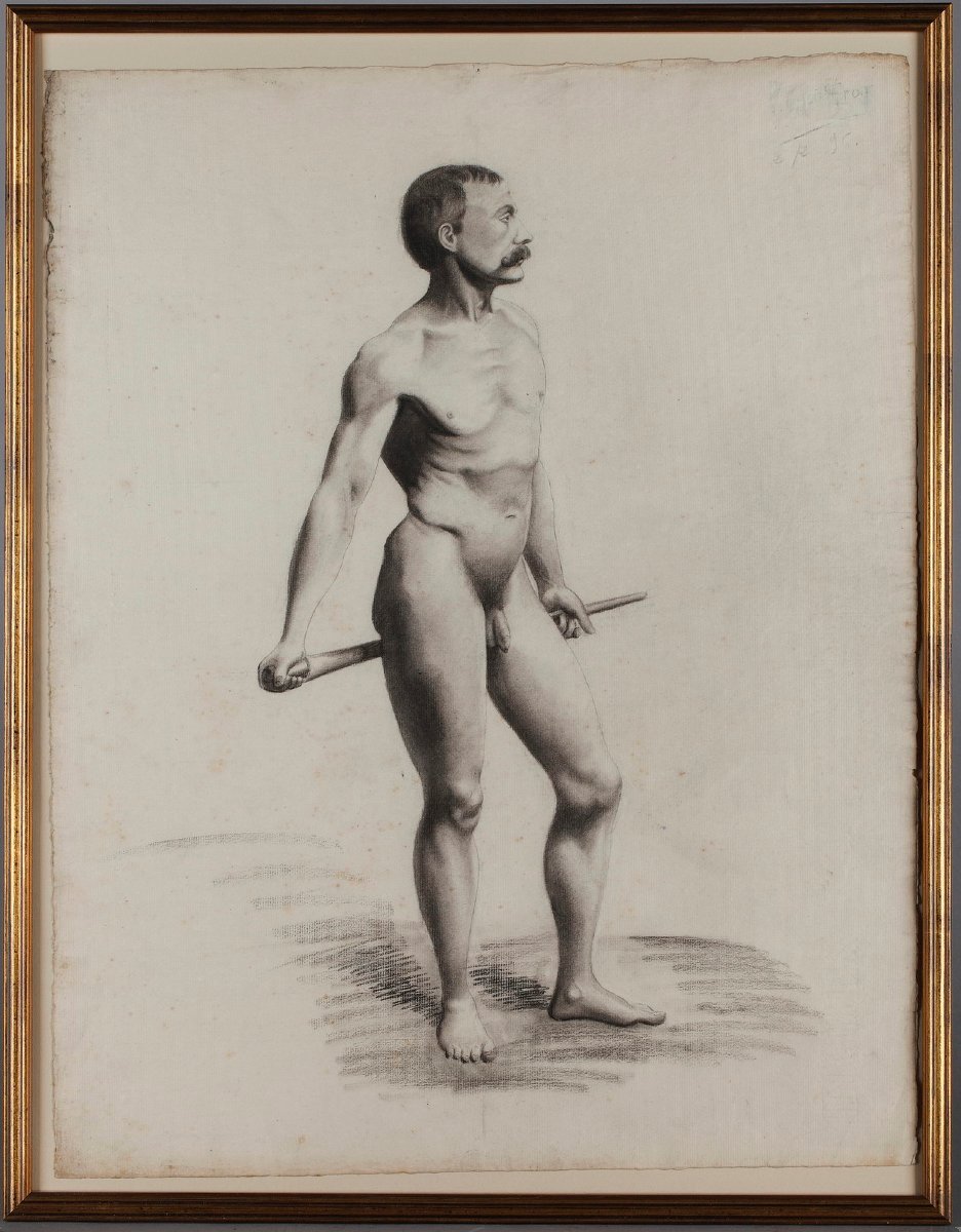 Four Academic Studies From Life By V. Geoffroy, Circa 1895-photo-3