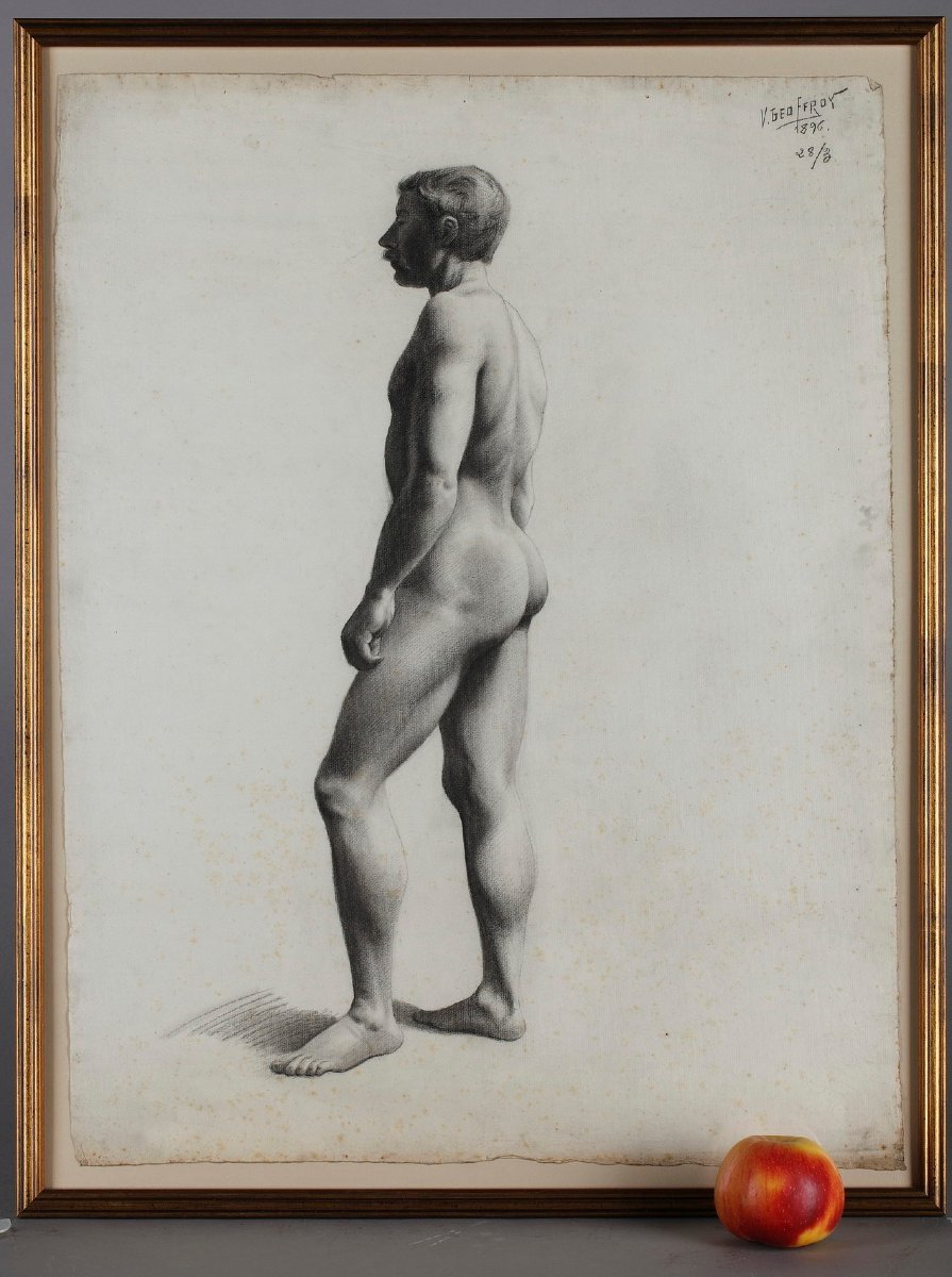 Four Academic Studies From Life By V. Geoffroy, Circa 1895-photo-2