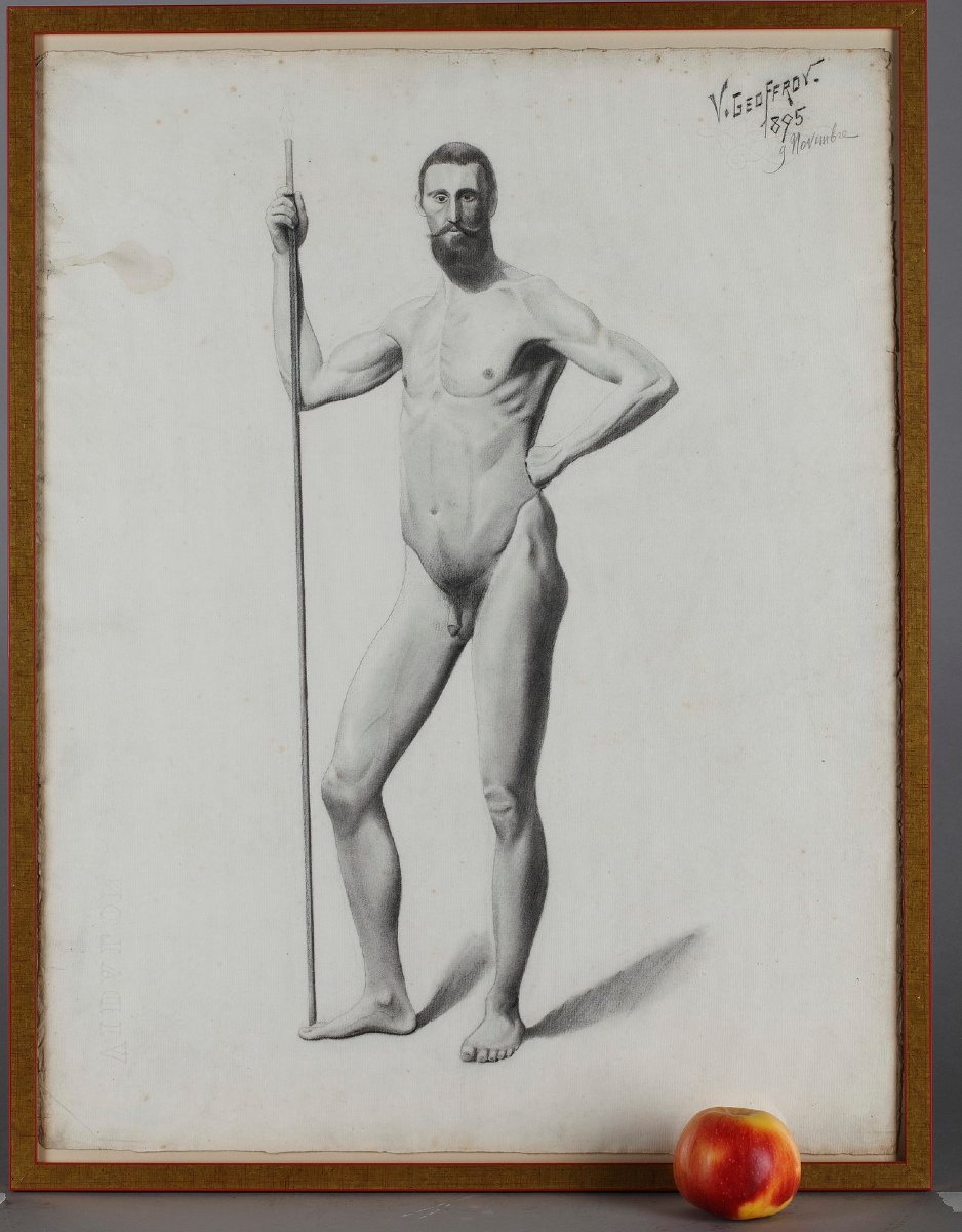 Four Academic Studies From Life By V. Geoffroy, Circa 1895-photo-4