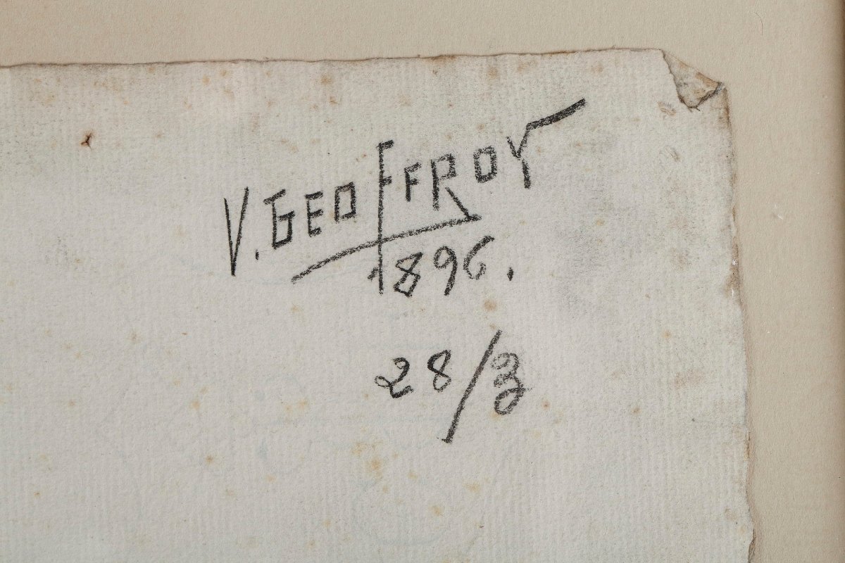 Four Academic Studies From Life By V. Geoffroy, Circa 1895-photo-7