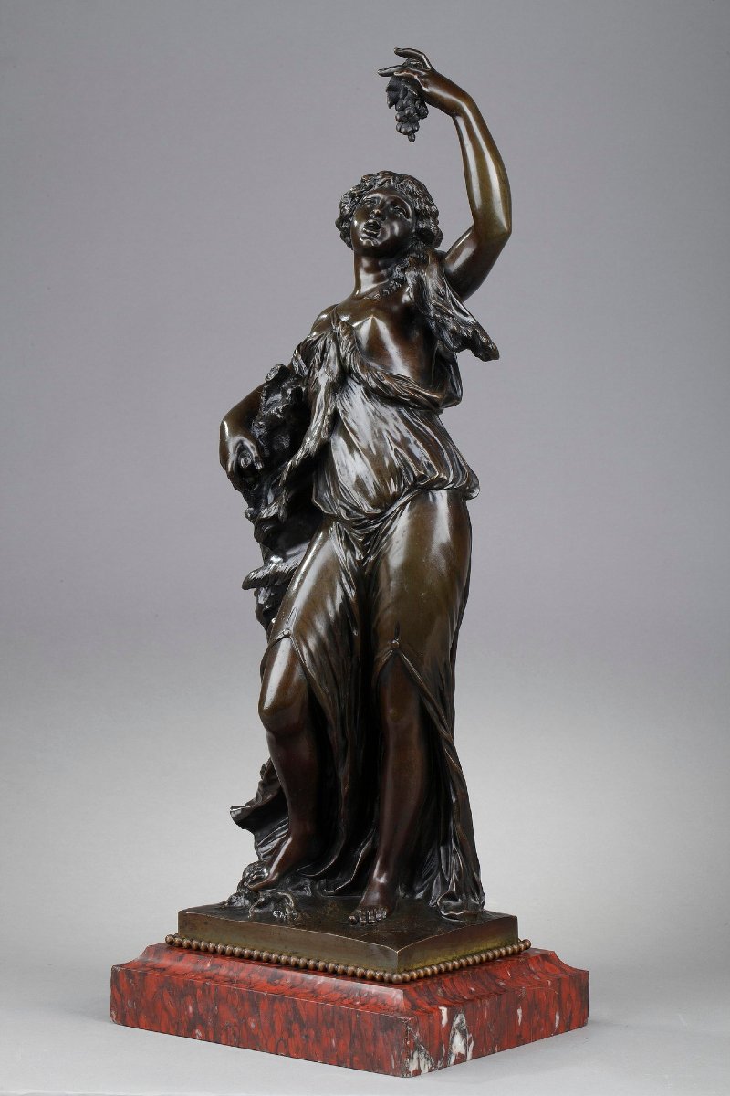 Statue en bronze "Bacchante", époque XIXe siècle-photo-3