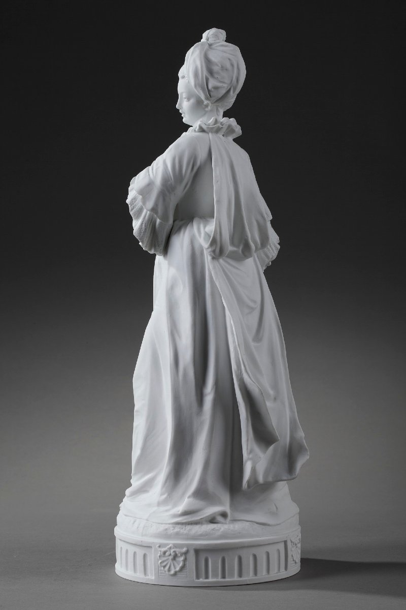 Paul Duboy, Bisque Statue "young Girl In A Ball Gown"-photo-1