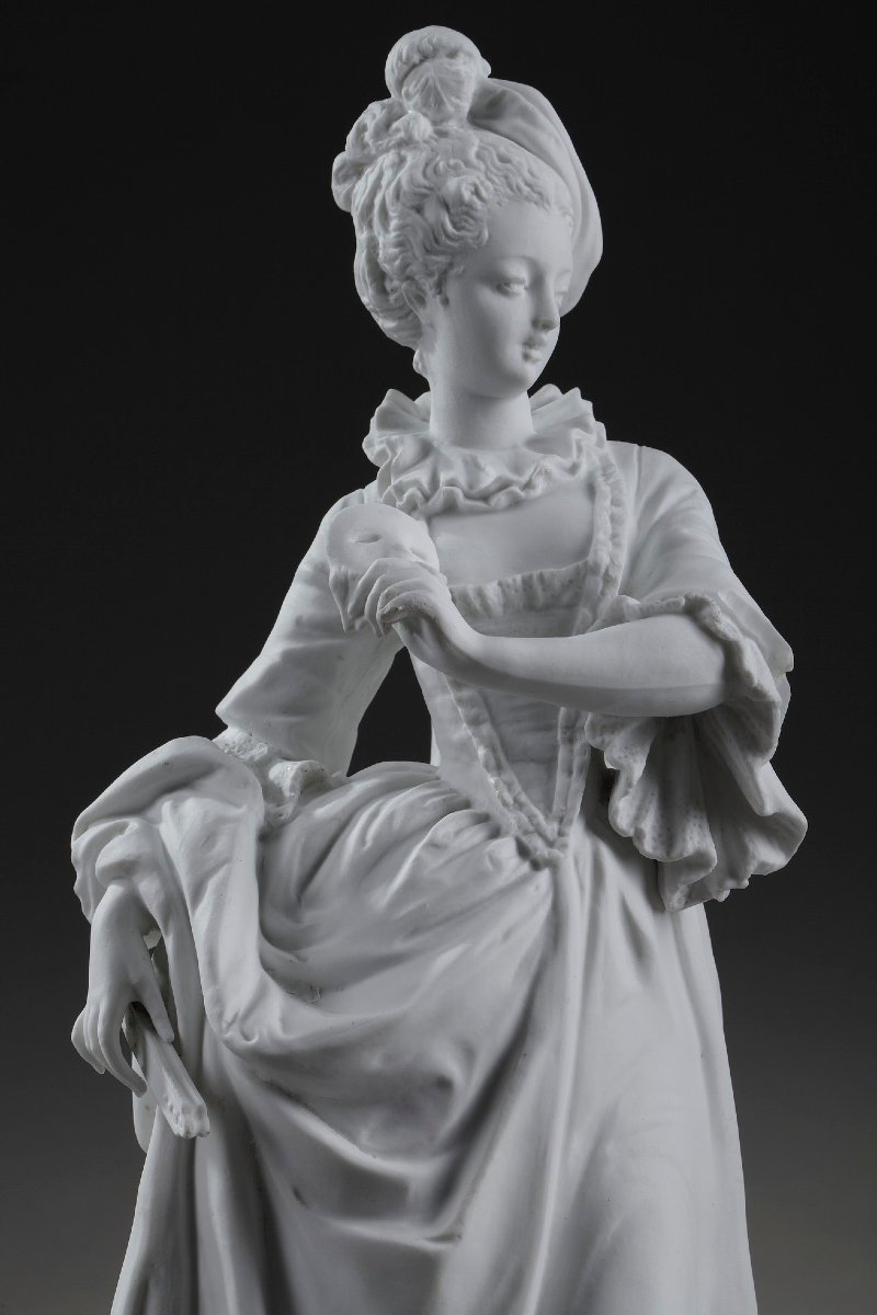 Paul Duboy, Bisque Statue "young Girl In A Ball Gown"-photo-4