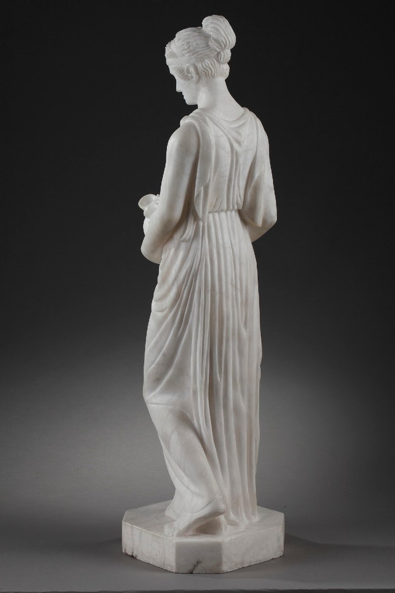 Art Deco-era Alabaster Sculpture Titled "la Samaritaine"-photo-4