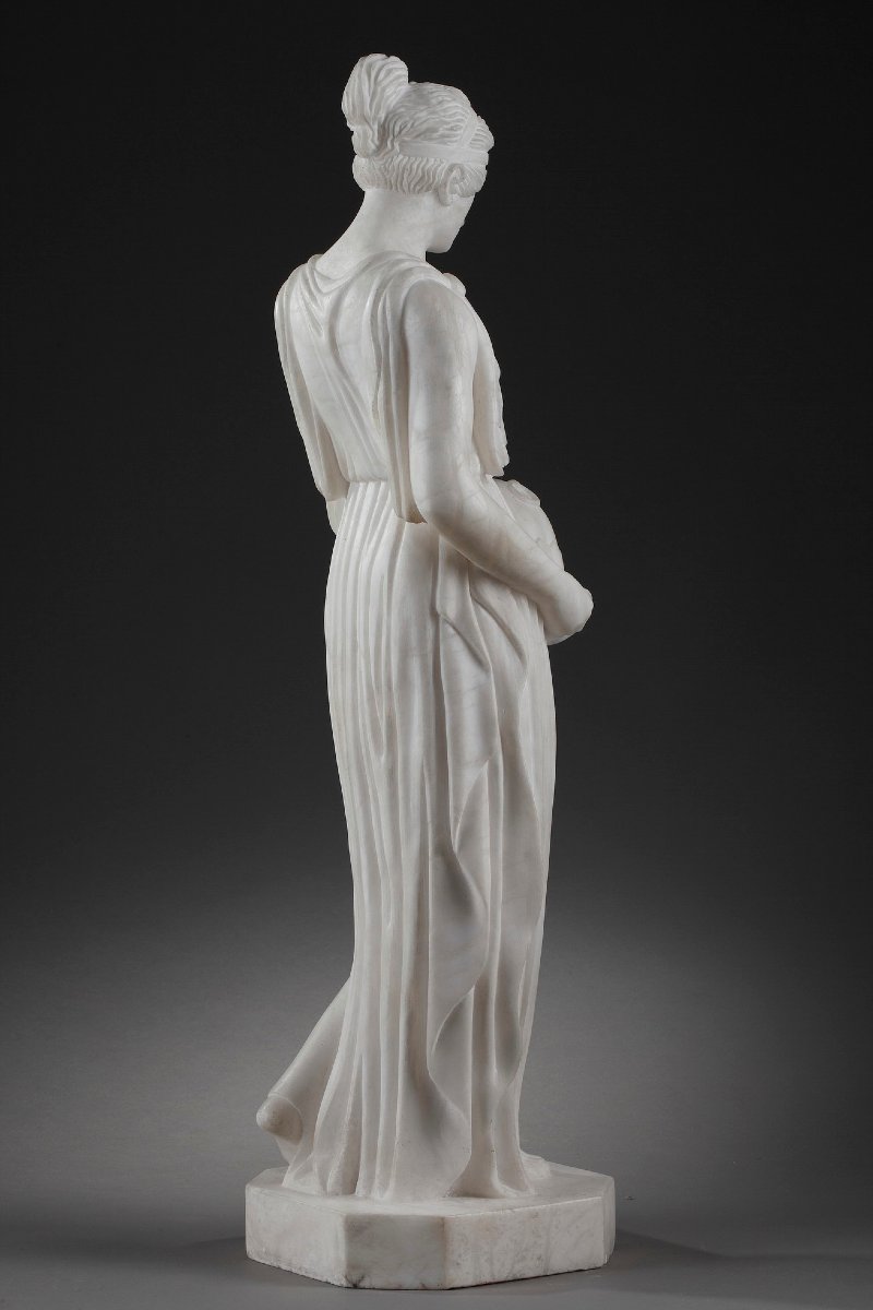 Art Deco-era Alabaster Sculpture Titled "la Samaritaine"-photo-1