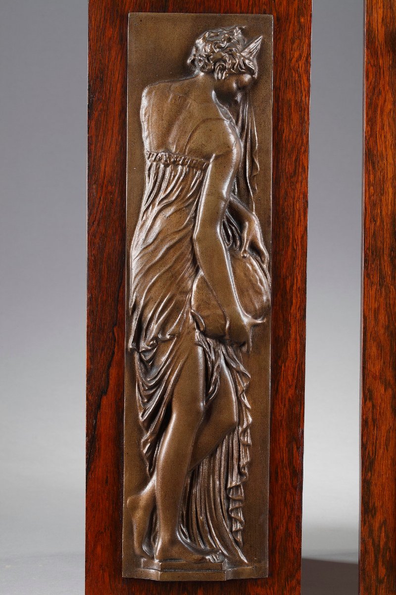 Paire de bas-relief, "Femmes porteuses d'eau"-photo-3