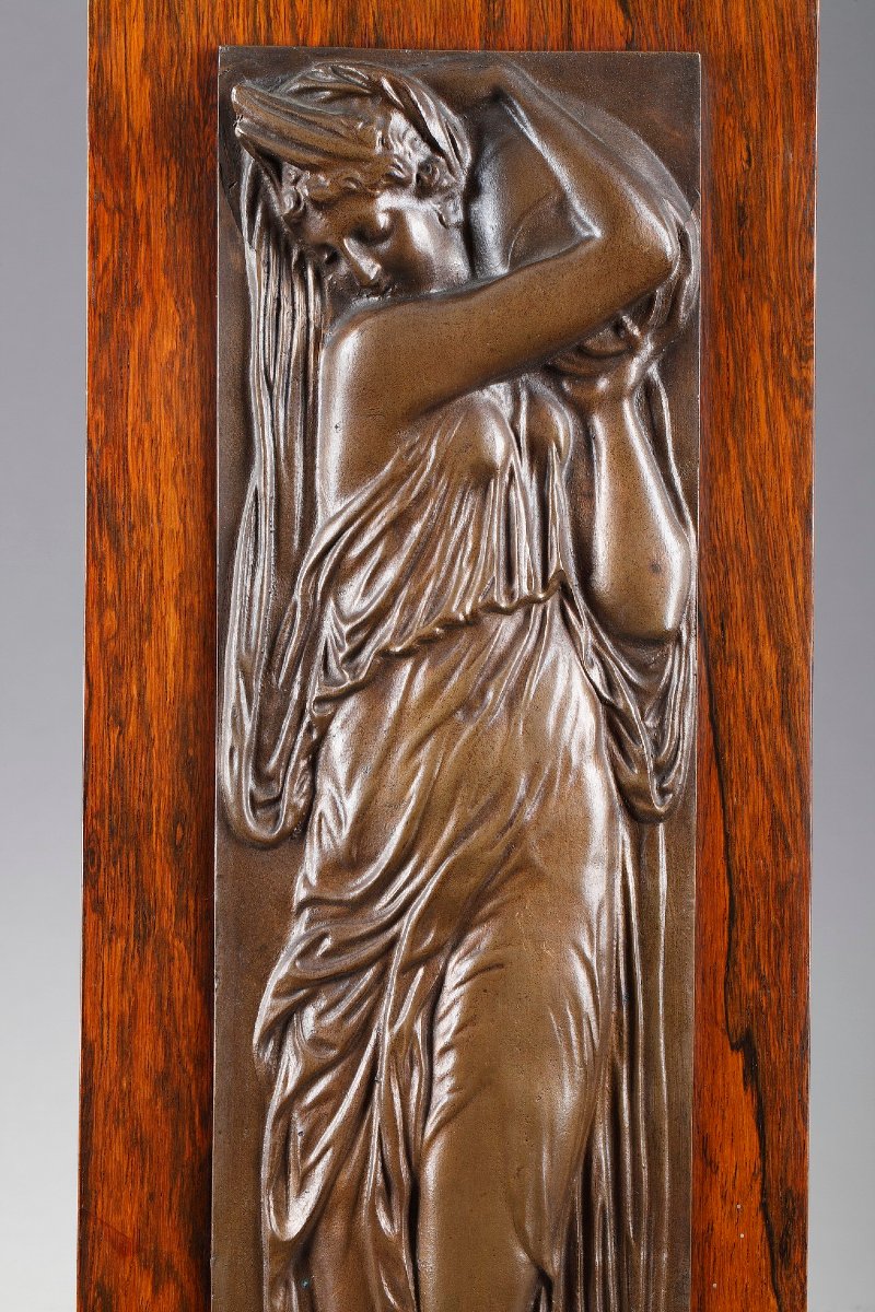 Paire de bas-relief, "Femmes porteuses d'eau"-photo-4
