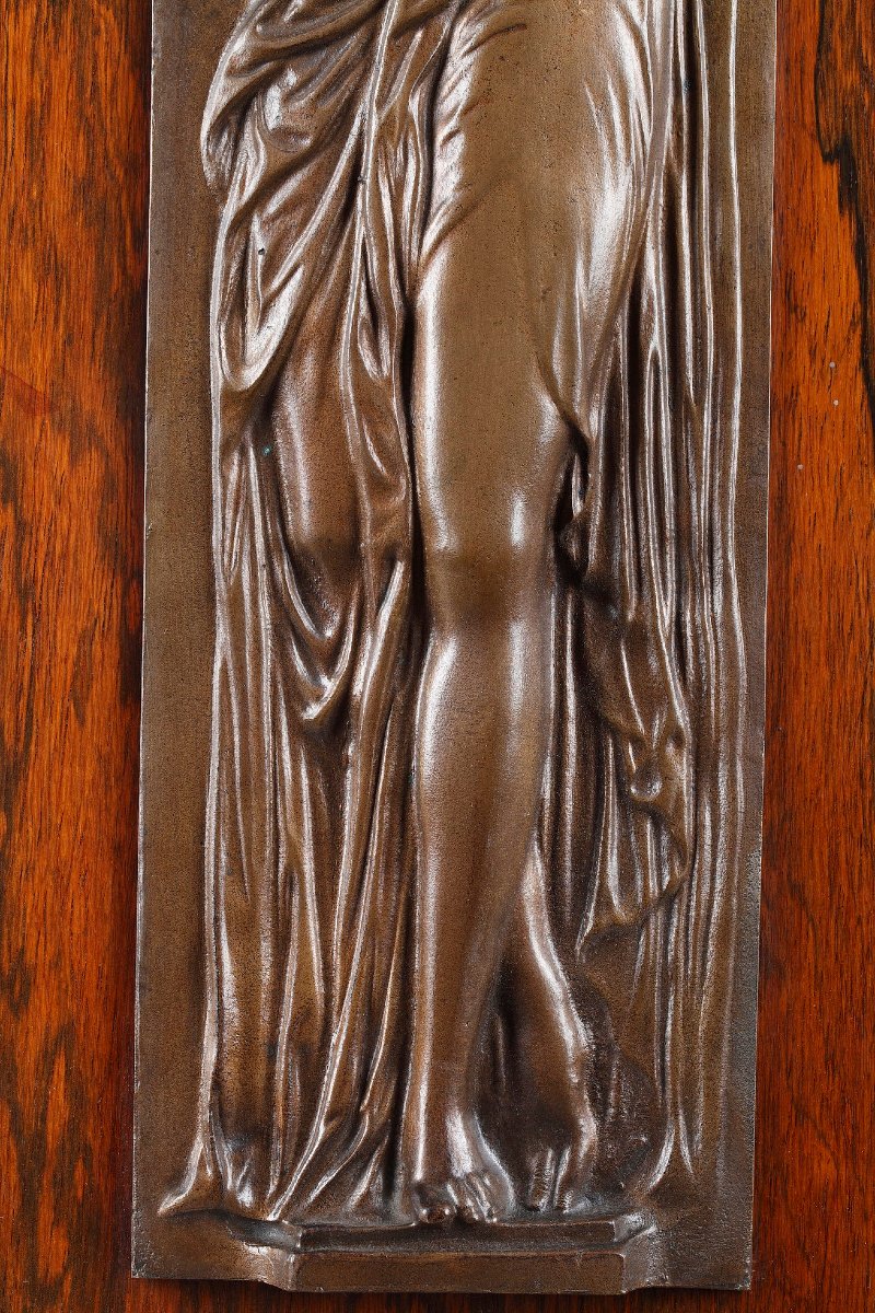 Paire de bas-relief, "Femmes porteuses d'eau"-photo-5