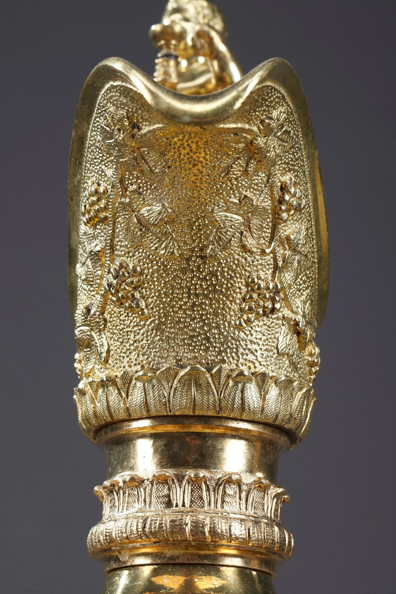 Pair Of Napoleon III-style Ewers In Gilded Bronze-photo-4