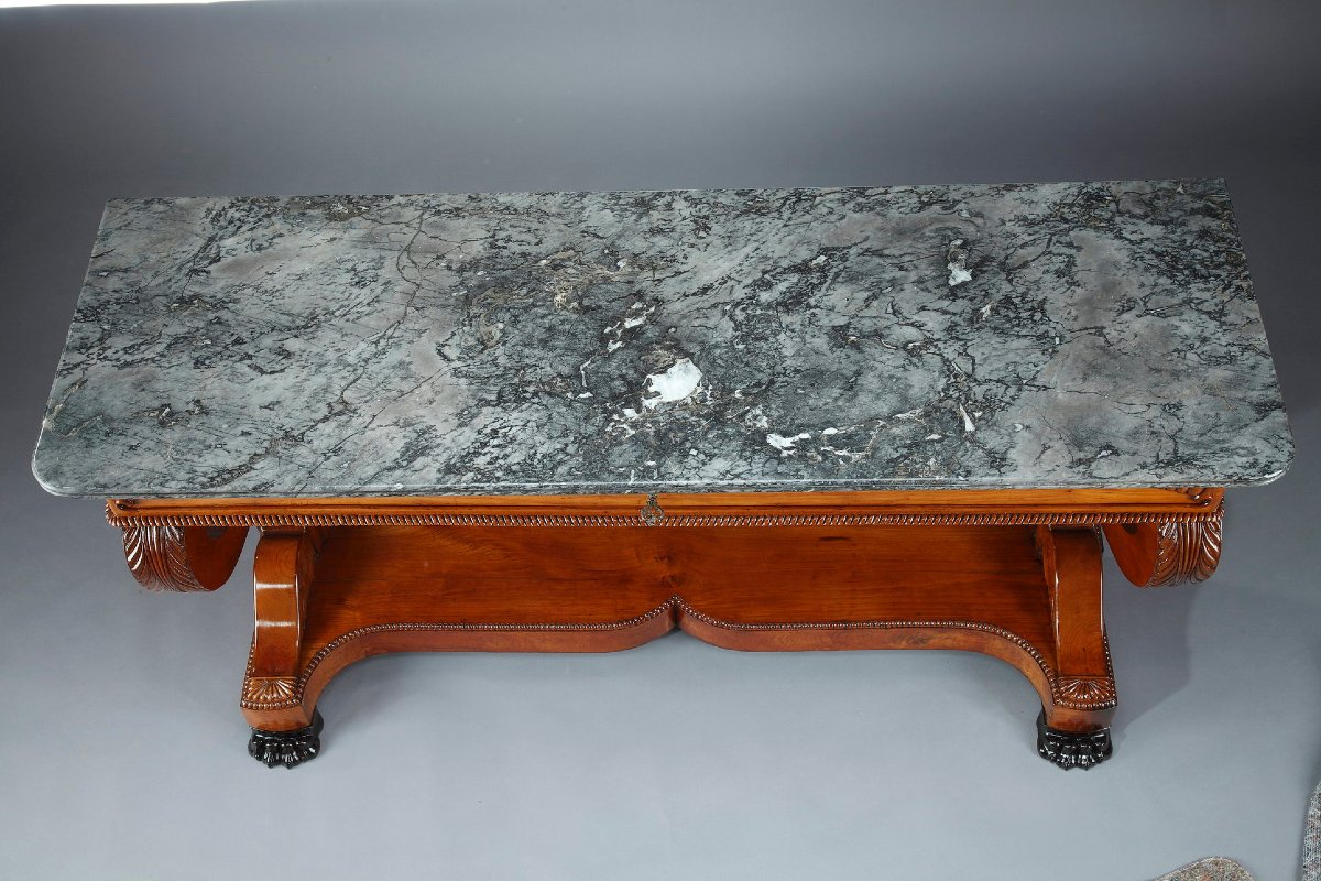 Large console en merisier, XIXème siècle-photo-2
