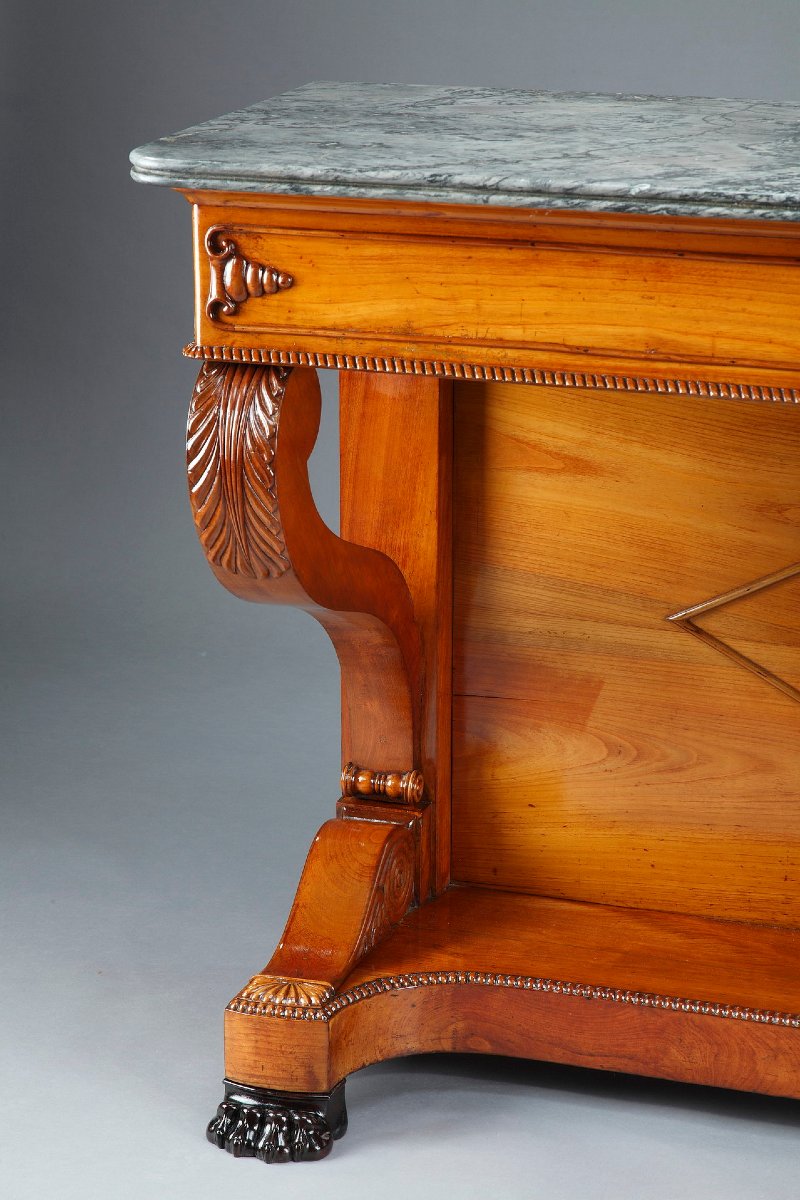 Large console en merisier, XIXème siècle-photo-3
