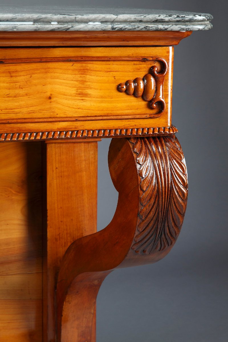 Large console en merisier, XIXème siècle-photo-5
