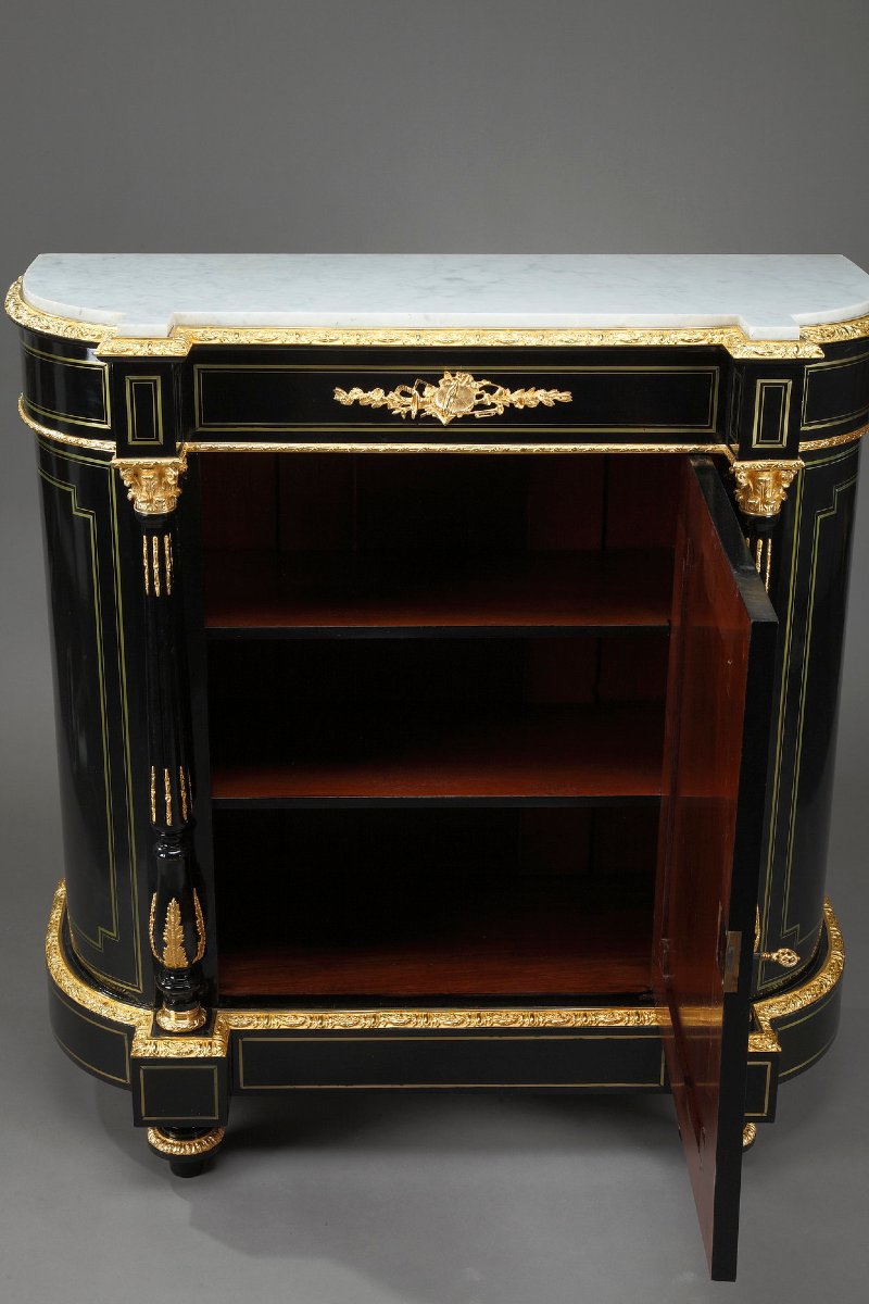 Napoleon III Sideboard In Blackened Wood And Gilded Bronze-photo-2
