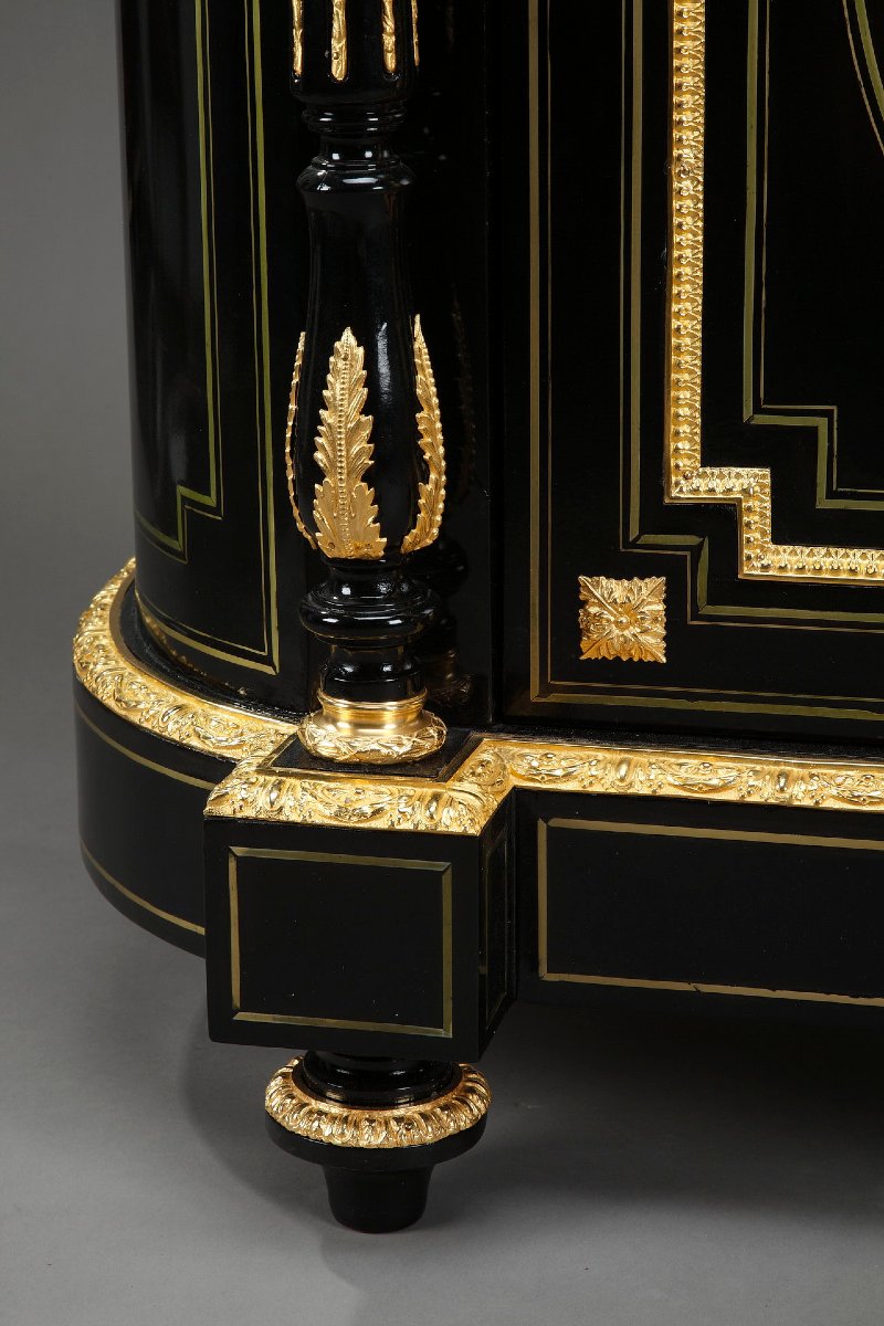 Napoleon III Sideboard In Blackened Wood And Gilded Bronze-photo-7