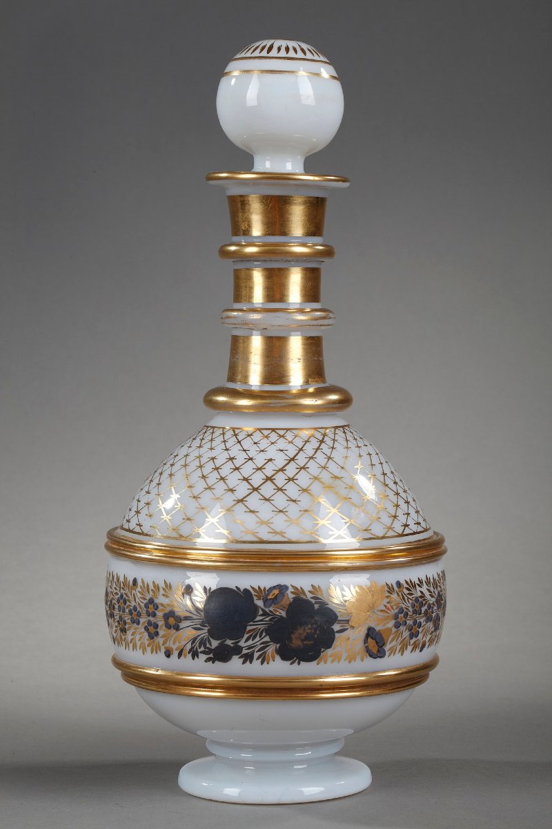 Service dit "verre d'eau" en opaline à décor Desvignes, Charles X-photo-4