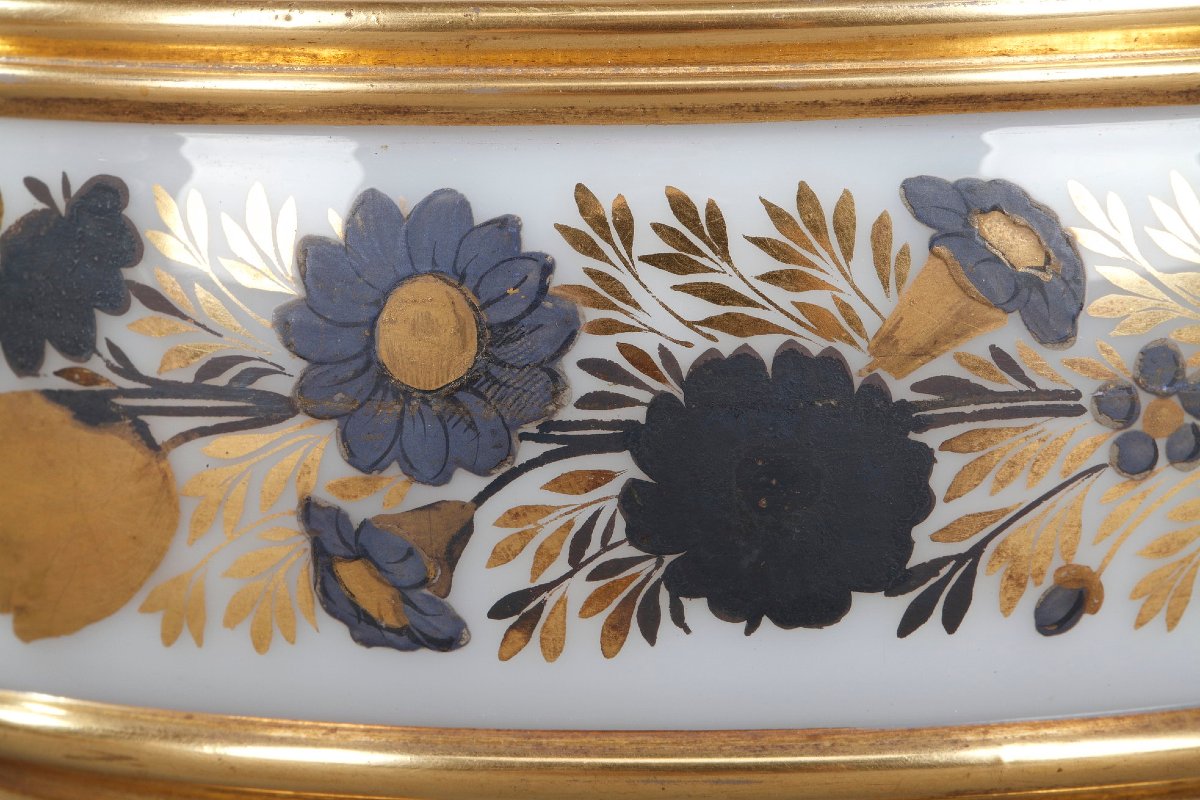 Service dit "verre d'eau" en opaline à décor Desvignes, Charles X-photo-3
