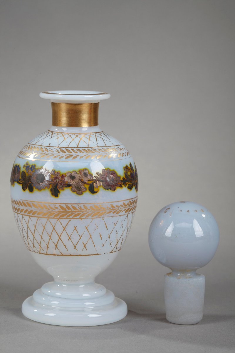 Service dit "verre d'eau" en opaline à décor Desvignes, Charles X-photo-4