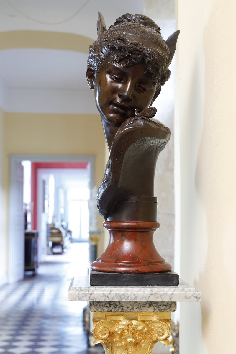 Bust Of "psyche" In Patinated Bronze, By Boyer And Rolland-photo-2