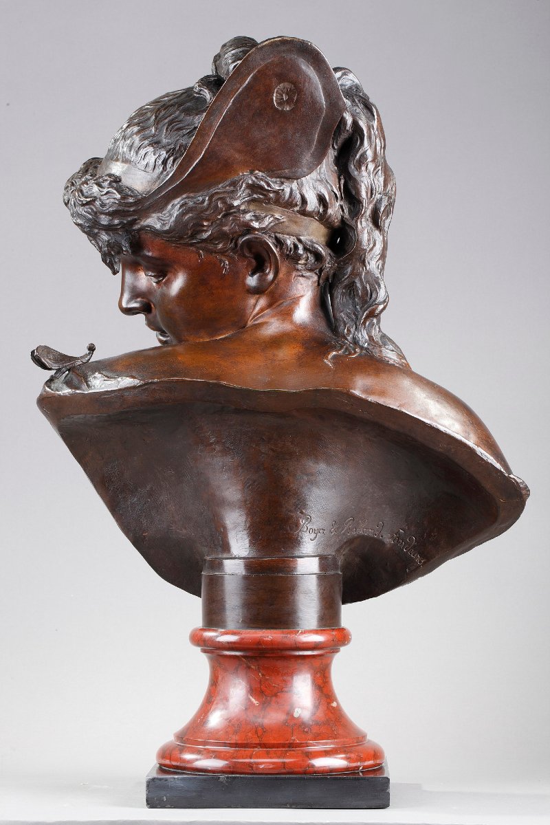 Bust Of "psyche" In Patinated Bronze, By Boyer And Rolland-photo-4