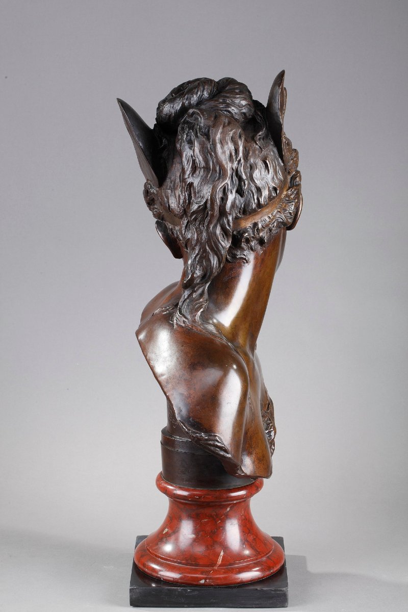 Bust Of "psyche" In Patinated Bronze, By Boyer And Rolland-photo-1