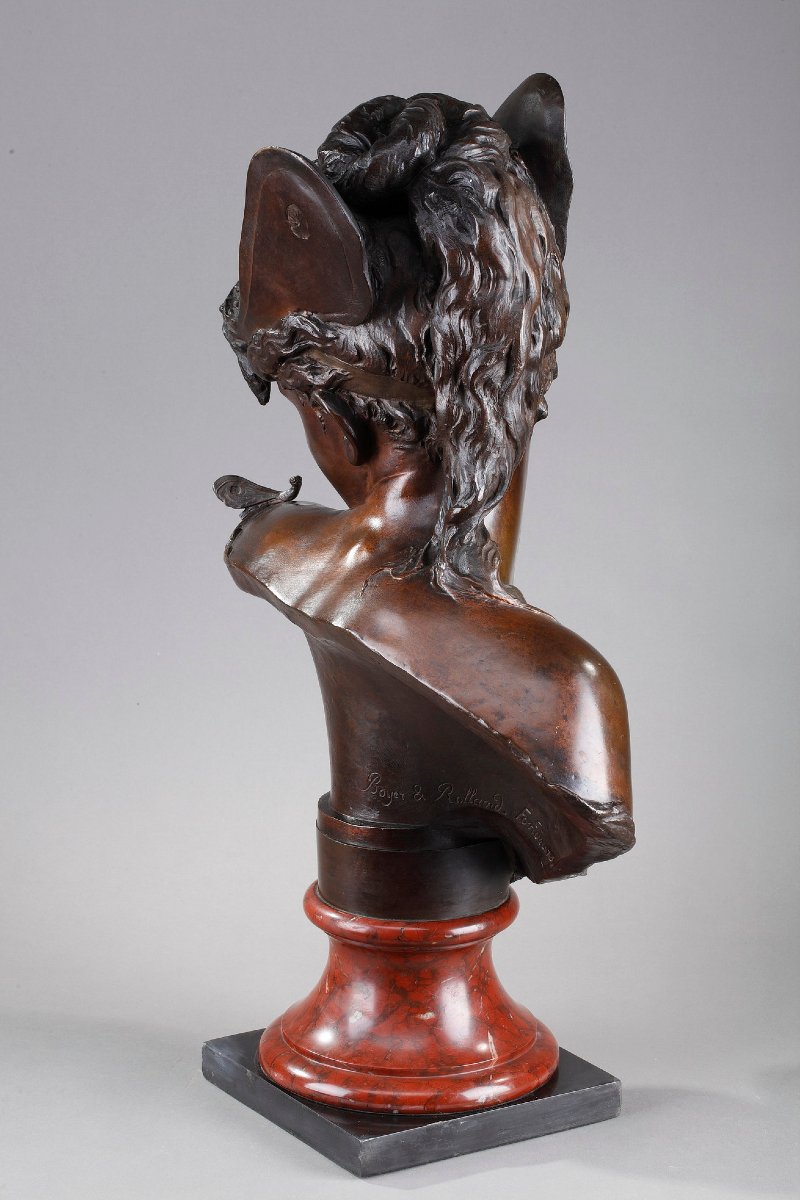 Bust Of "psyche" In Patinated Bronze, By Boyer And Rolland-photo-2