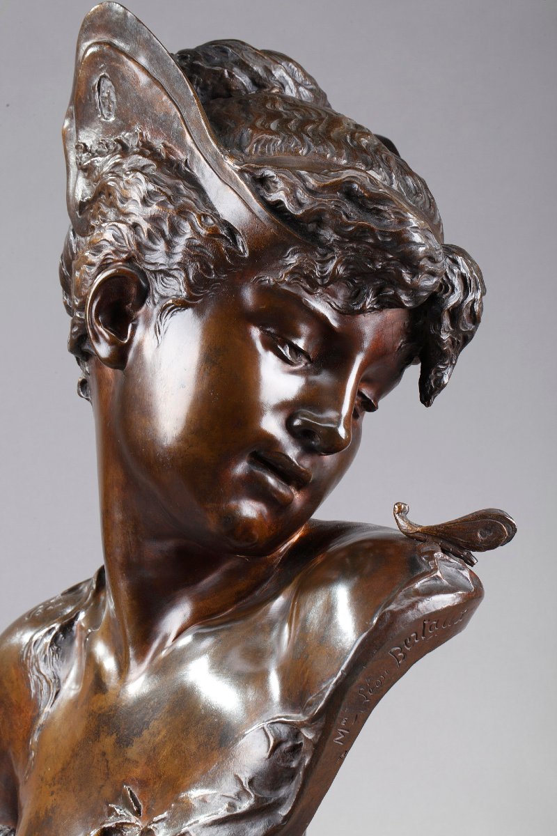 Bust Of "psyche" In Patinated Bronze, By Boyer And Rolland-photo-5
