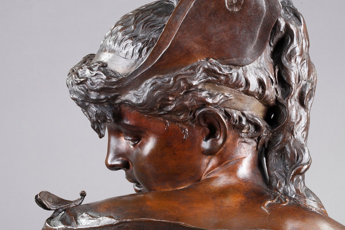 Bust Of "psyche" In Patinated Bronze, By Boyer And Rolland-photo-6