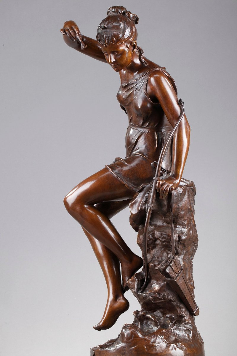 "Nymphe de Diane" en bronze, d'après Lucie Signoret-Ledieu -photo-4