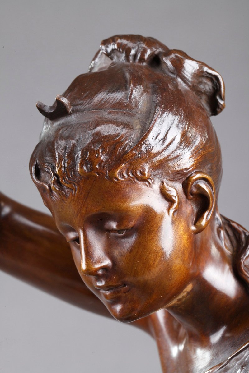 "Nymphe de Diane" en bronze, d'après Lucie Signoret-Ledieu -photo-3