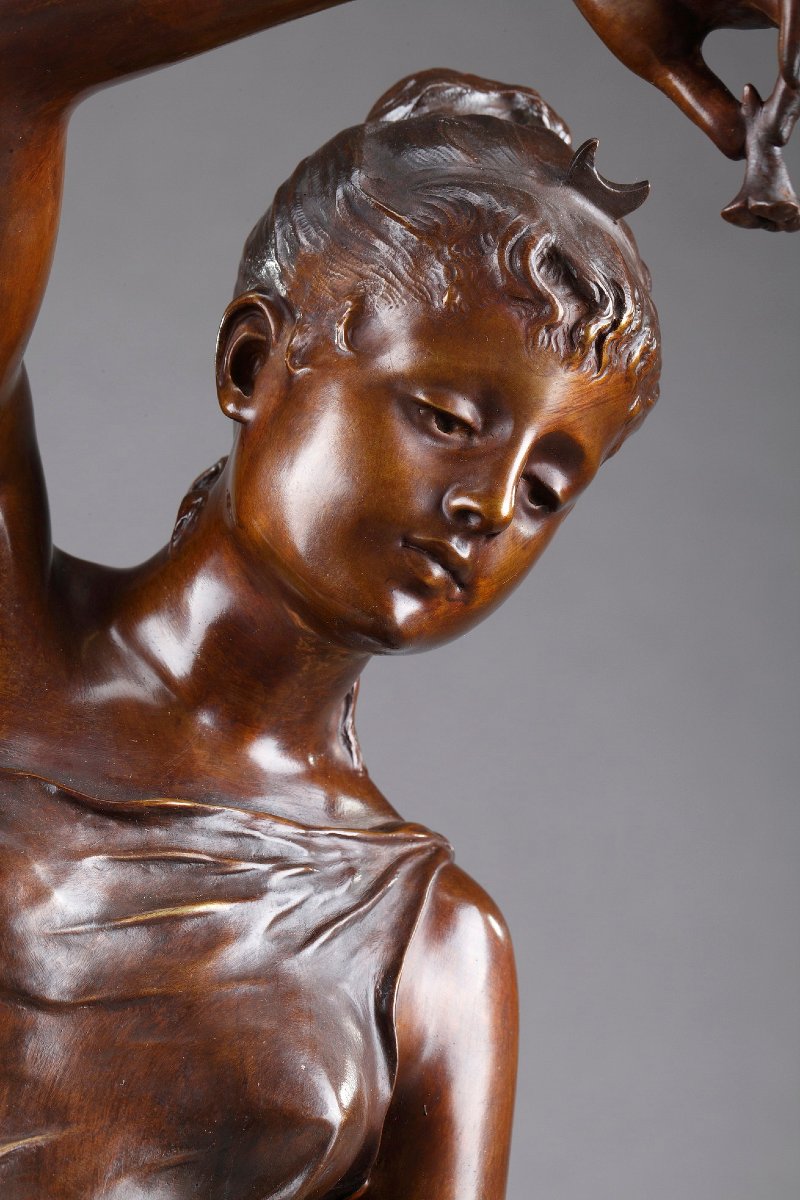 "Nymphe de Diane" en bronze, d'après Lucie Signoret-Ledieu -photo-4