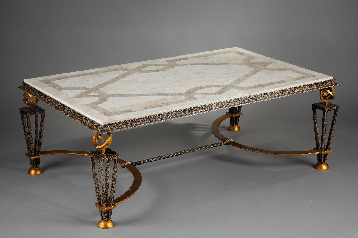 Table basse dans le goût de Gilbert Poillerat -photo-2