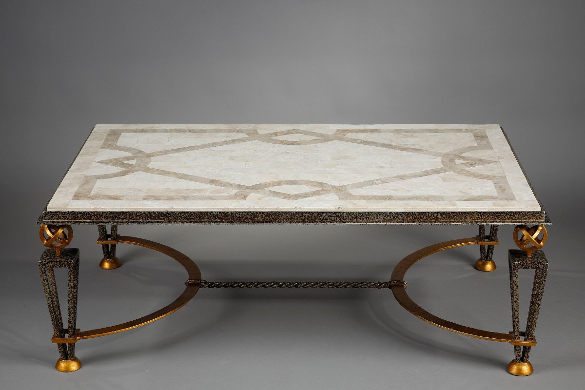 Table basse dans le goût de Gilbert Poillerat 