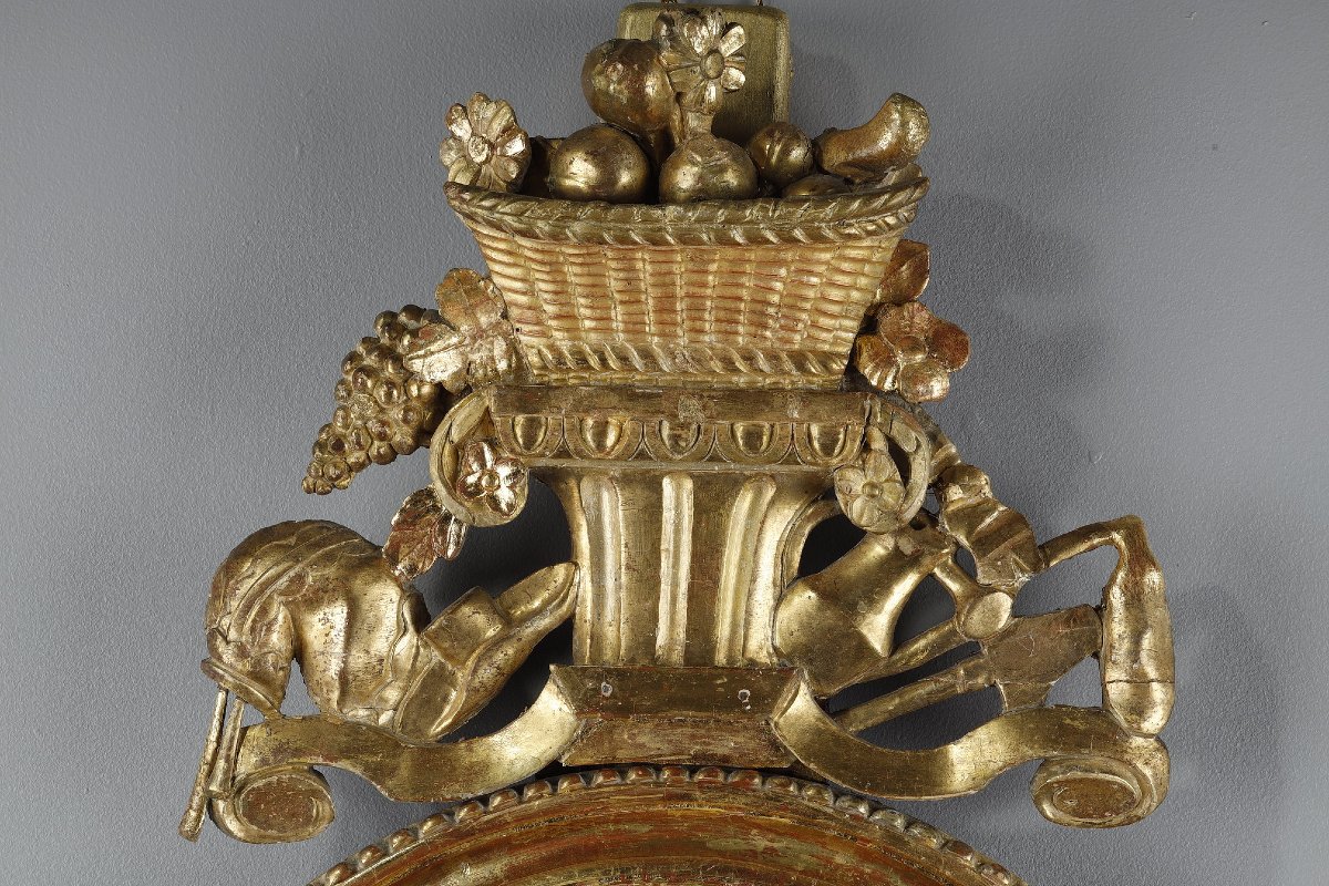 Gilded Wooden Réaumur Barometer-thermometer, Louis XVI Period-photo-3