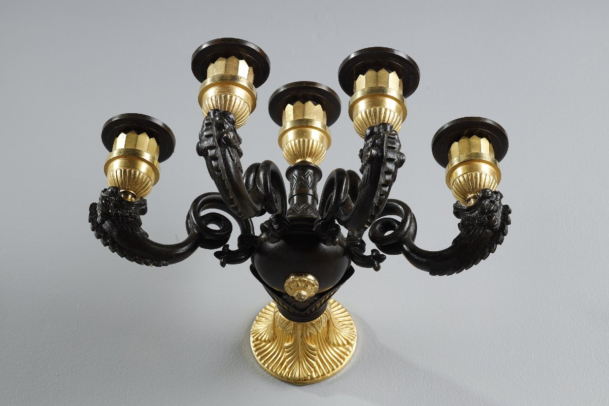 Paires d'appliques d'époque restauration en bronze-photo-4