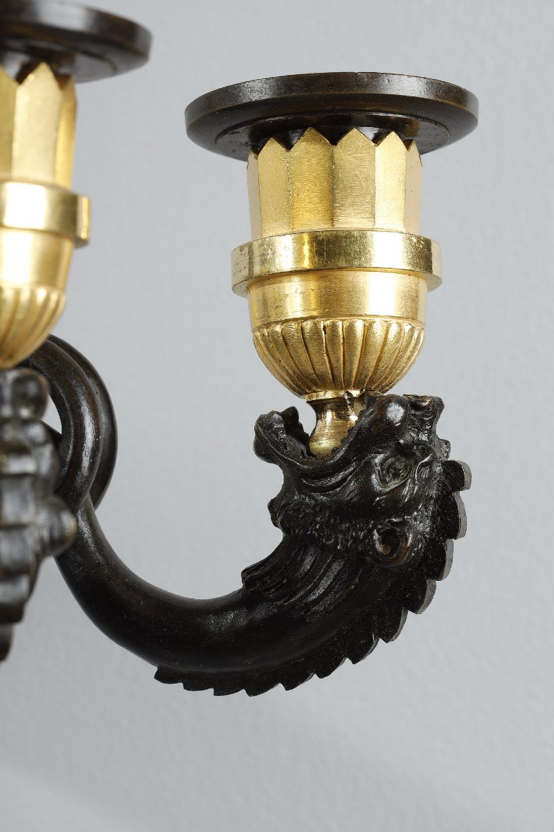 Paires d'appliques d'époque restauration en bronze-photo-1