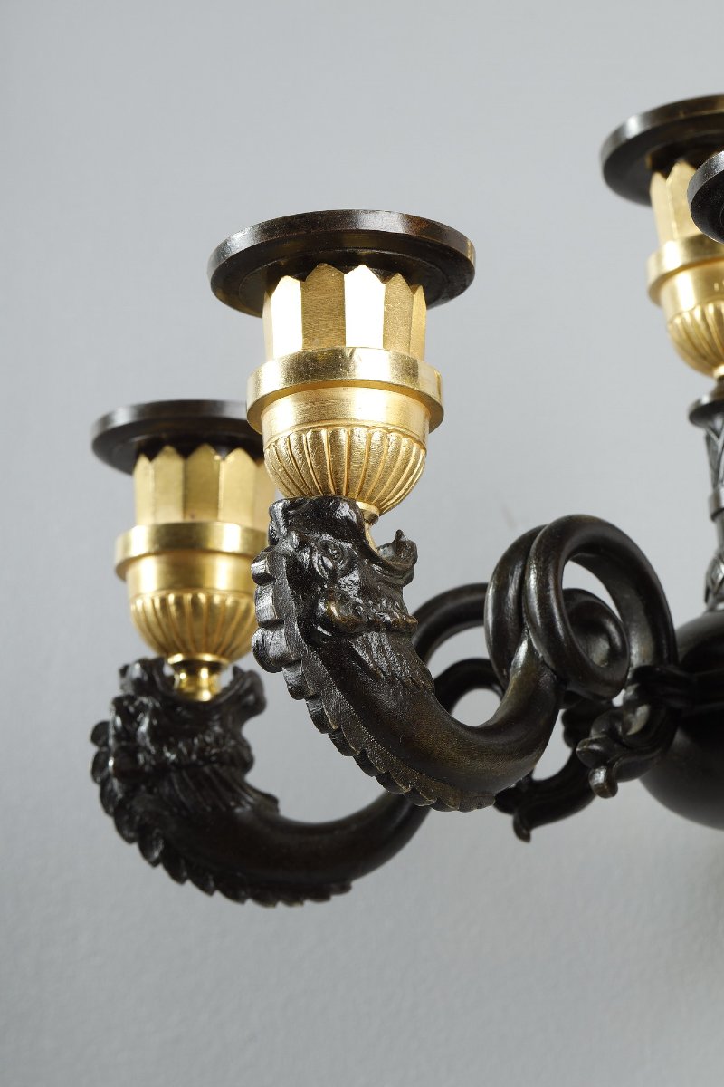 Paires d'appliques d'époque restauration en bronze-photo-6
