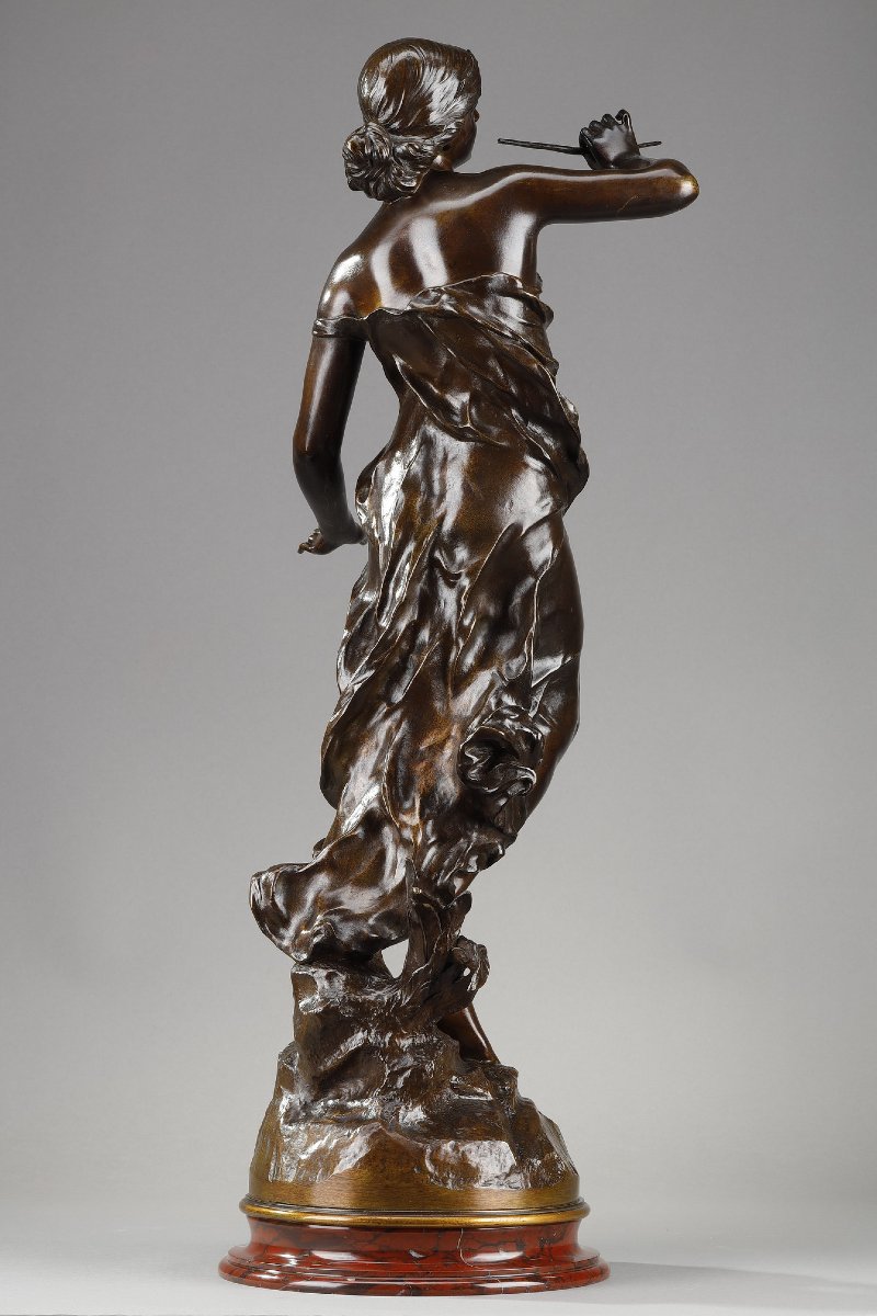 Bronze Sculpture "la Renommée," Signed By Julien Causse -photo-4