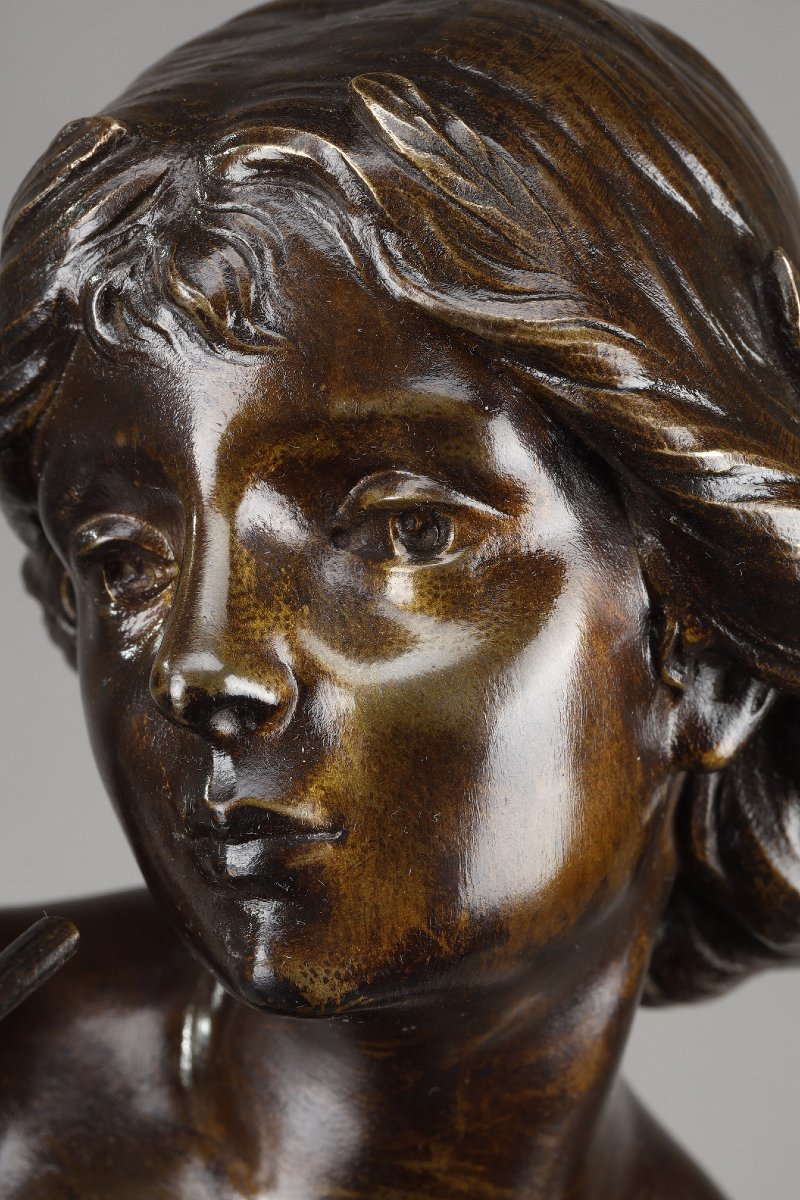 Bronze Sculpture "la Renommée," Signed By Julien Causse -photo-2