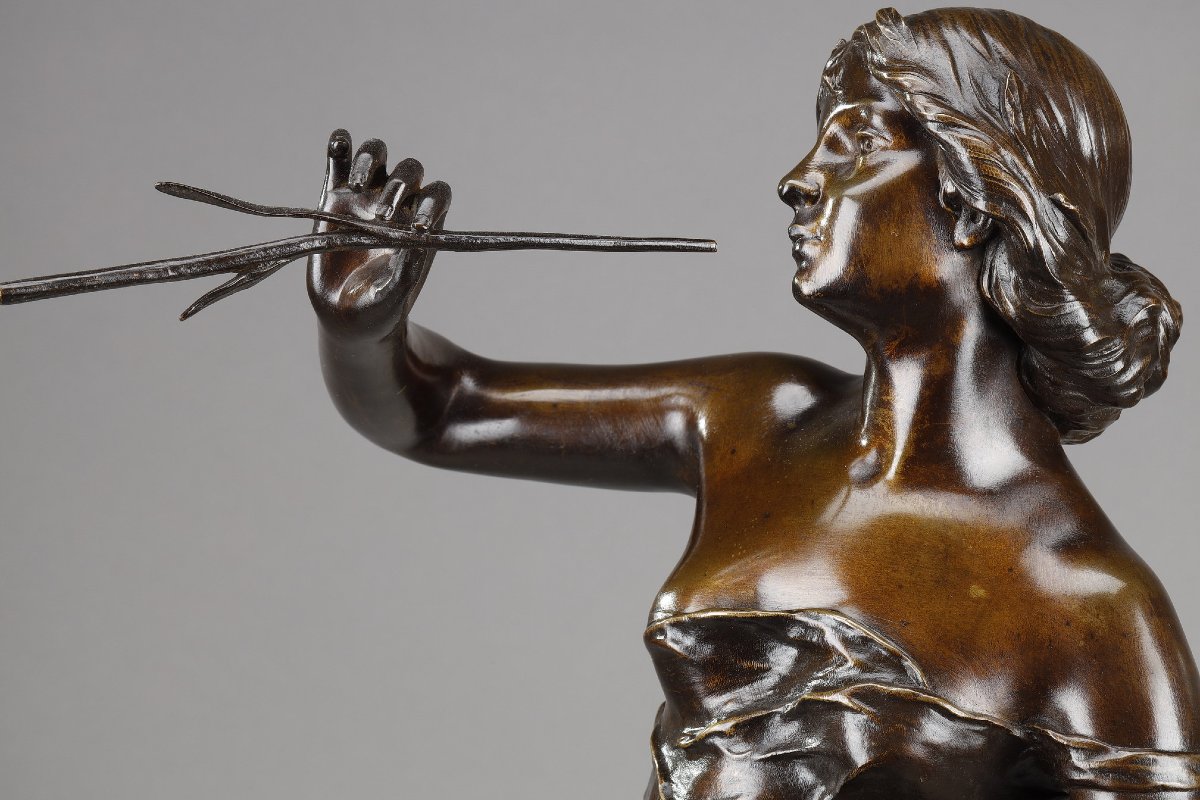 Bronze Sculpture "la Renommée," Signed By Julien Causse -photo-4
