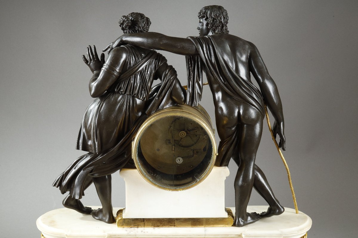Pendule Diane Chasseresse et Actéon, d'époque Louis XVI-photo-8