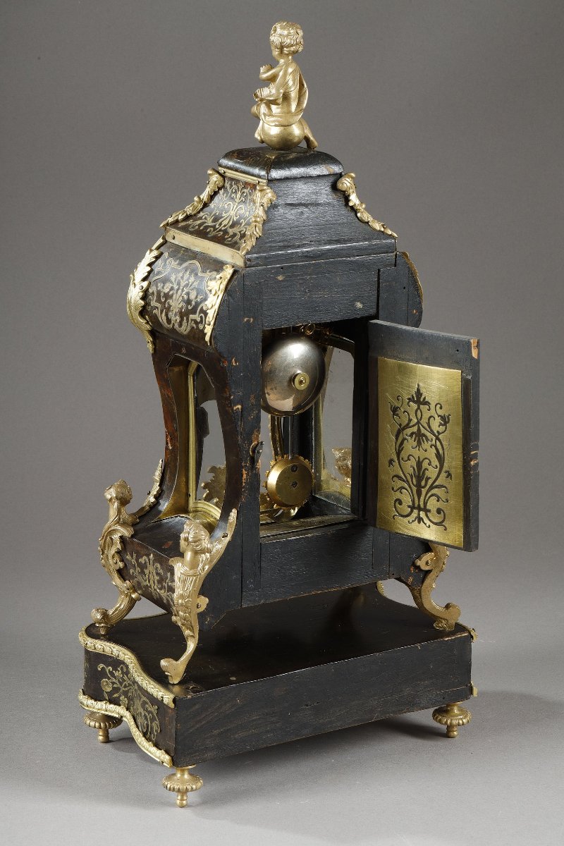 Small Tabletop Cabinet With Boulle Marquetry, Napoleon III Period-photo-4